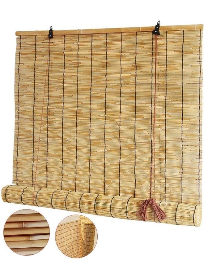 ستائر رول من الخيزران الفاخر - ستائر خصوصية مصنوعة يدويًا لتصفية الضوء وحماية من الشمس، مثالية للمنازل والمكاتب - Image 1