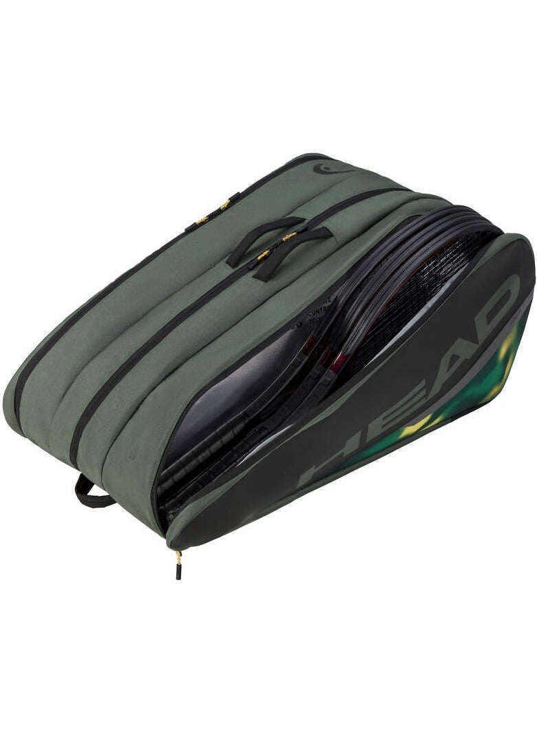 HEAD Tour Racquet Bag Xl - Thyme/Banana, A Spacious Bag With Climate Control Technology Inside - Image 2
