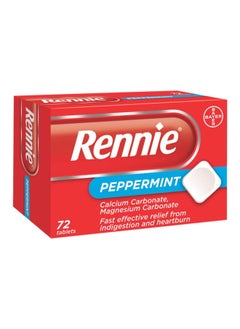 Pack Of 72 Rennie Peppermint Heartburn Tablets