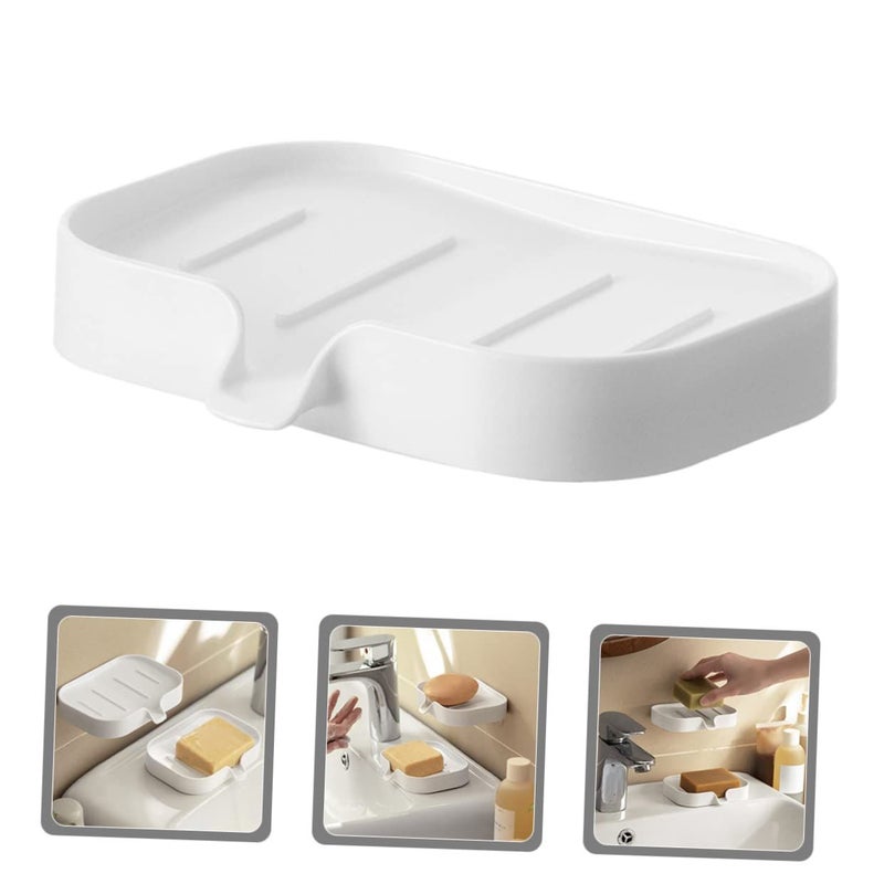 Self Draining Soap Dish Wall Mounted Soap Holder Space Saving Design for Bathroom Shower Sink - Image 3