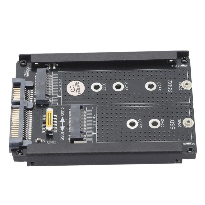 Dual NGFF B M Key M.2 SSD Card 2.5 Inch SATA III 6Gbps Adapter - Dual 2230 2242 2260 2280 Drive Converter with Frame Bracket for Desktop System Installation - Image 5