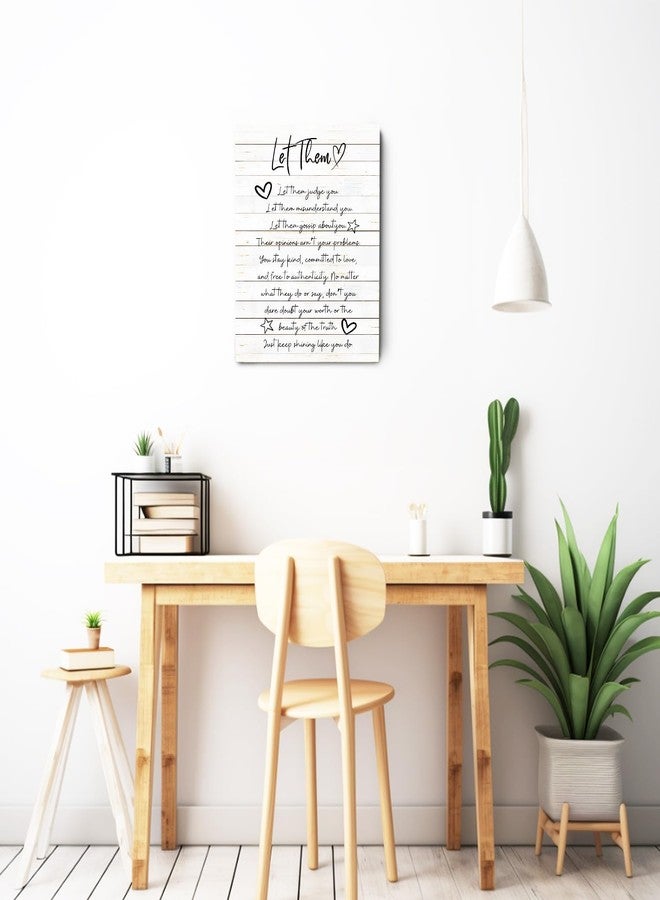 Ryeolo Let Them Inspirational Wall Art Framed, Mental Health Wall Decor, Motivational Positive Affirmations Canvas Wall Art Prints for Home Bedroom Living Room Office, 12x16 Inches - Image 3