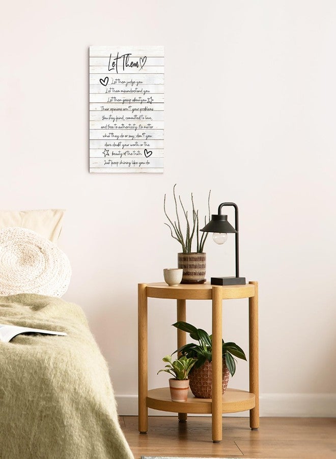 Ryeolo Let Them Inspirational Wall Art Framed, Mental Health Wall Decor, Motivational Positive Affirmations Canvas Wall Art Prints for Home Bedroom Living Room Office, 12x16 Inches - Image 4