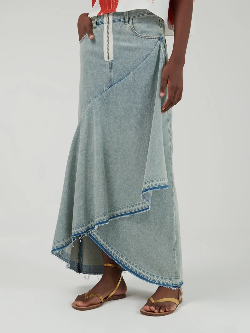 leem Ruffle detail Maxi Skirt