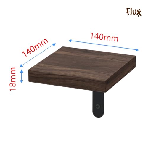 flux Wooden Square Wall Mounted Plant Stand Floating Shelves for Wall Wood Shelf Decor Plant Display Collectibles Mounted Kitchen Bathroom Bedroom Decorative Storage Shelf Stand (Black Pack of 3) - Image 4