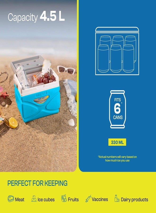 Pinnacle Prudence 4.5L Chiller Ice Box | Fits 6 Cans | Hold Ice Upto 24hrs | Lid Used as Tray | Portable Insulated Cooler IceBox for Car Travel,Camping,Parties,Medical,Picnics,Sports (Hydra) - Image 4