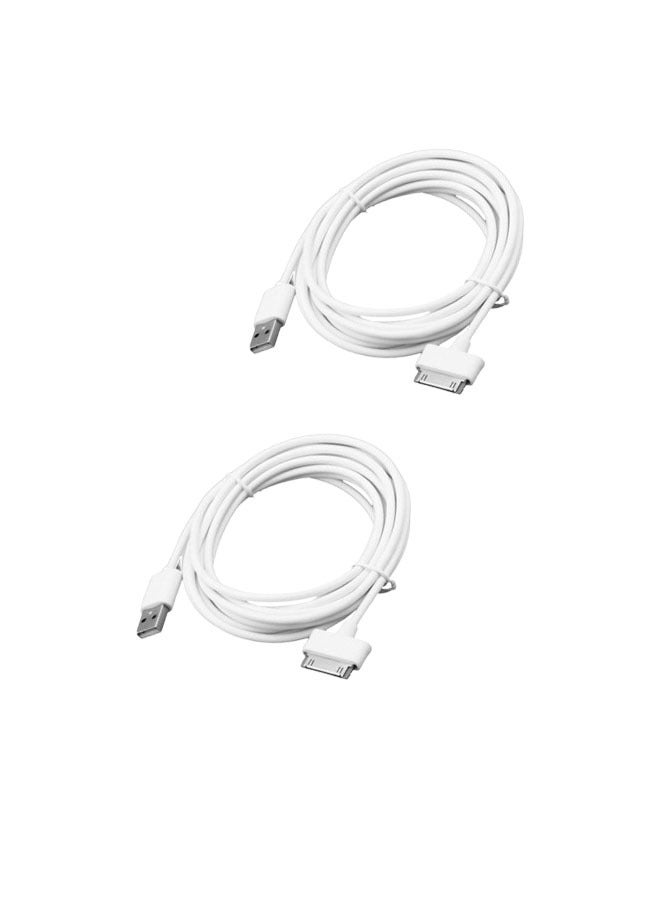 Taimi 30-Pin To USB Data Sync And Charging Cable for iPhone White 2m(2-Pieces)  - Image 1