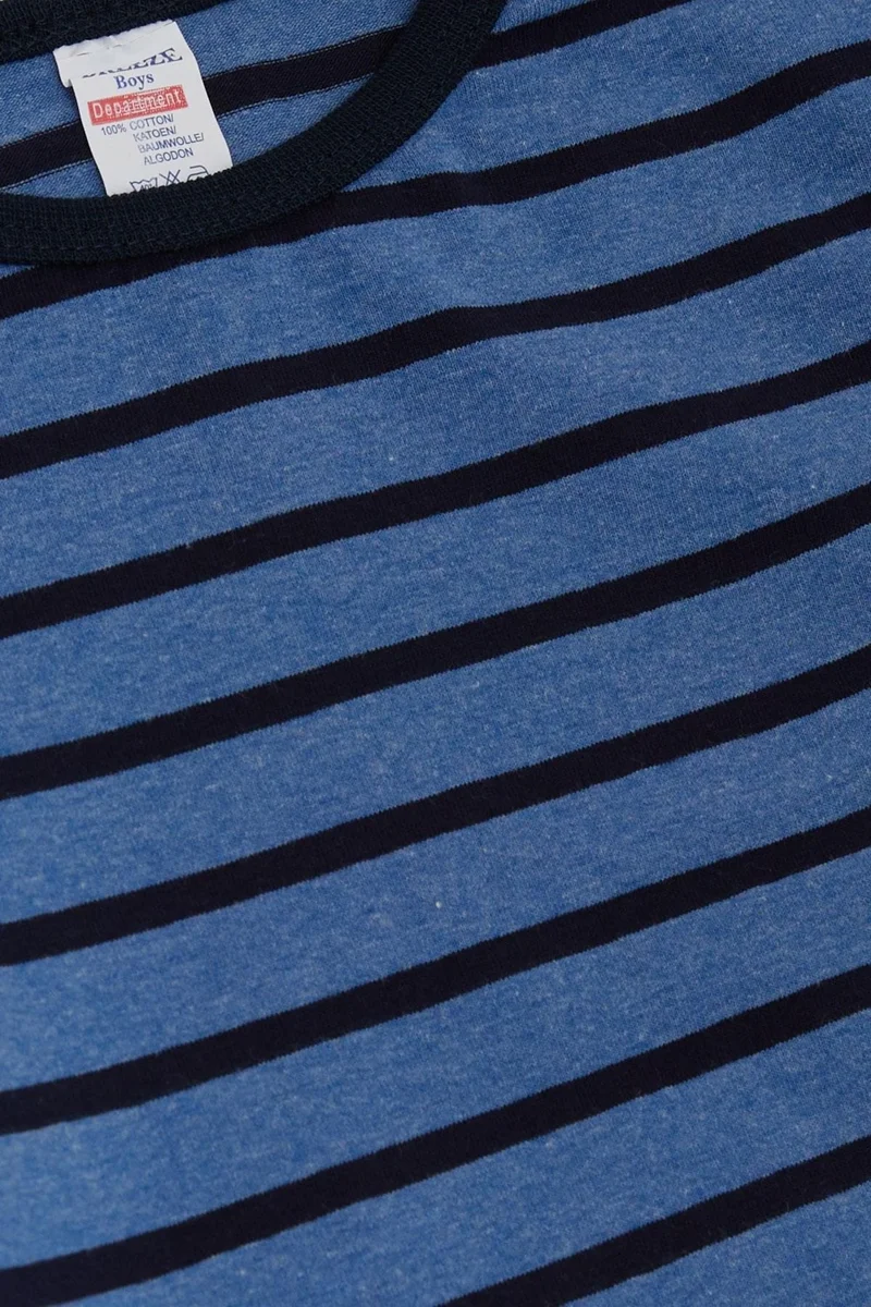 بريز Baby Boy Long Sleeve T-Shirt Patchwork Striped 9 Months-3 Years, Blue