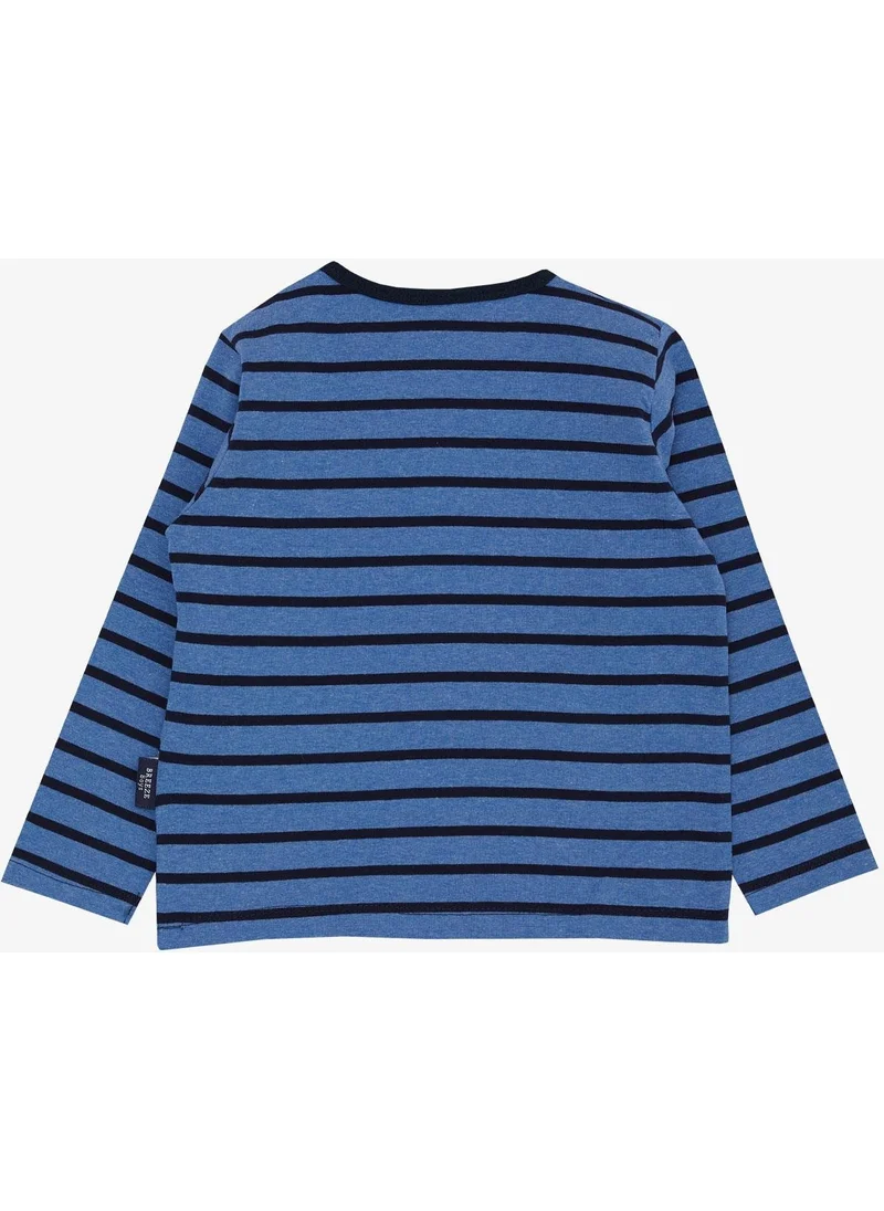 بريز Baby Boy Long Sleeve T-Shirt Patchwork Striped 9 Months-3 Years, Blue