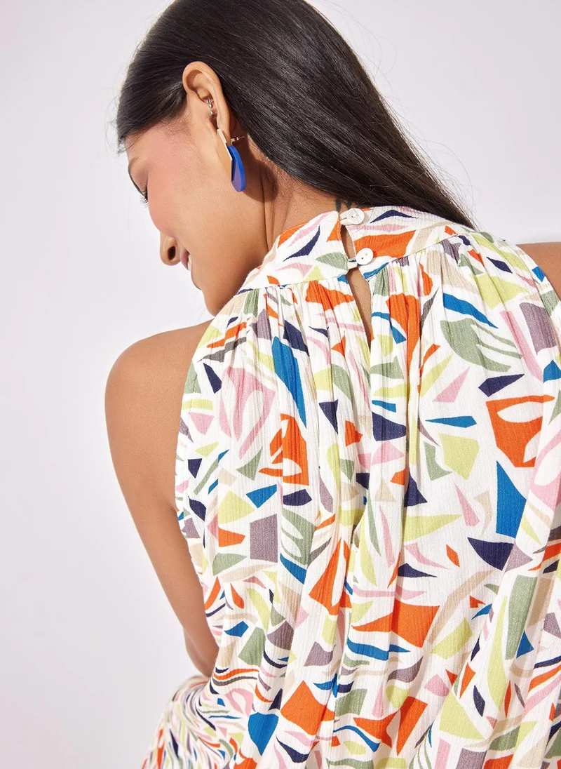 The Label Life Abstract Print Sleeveless Mini Dress