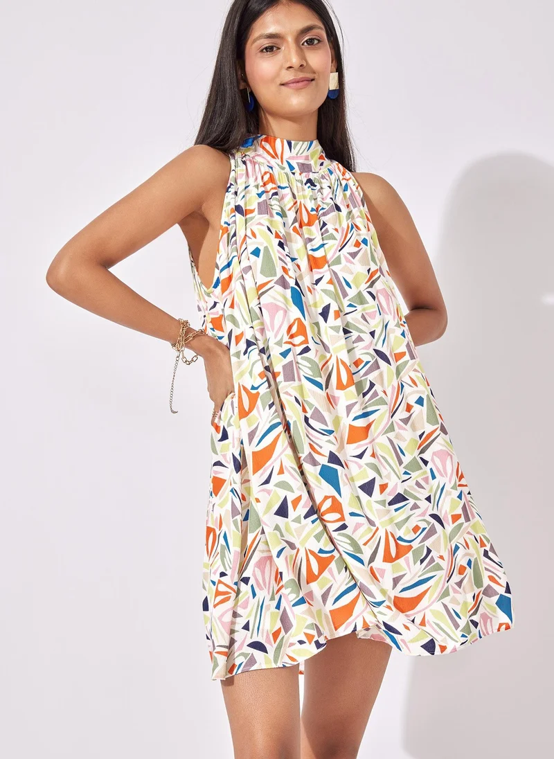 The Label Life Abstract Print Sleeveless Mini Dress