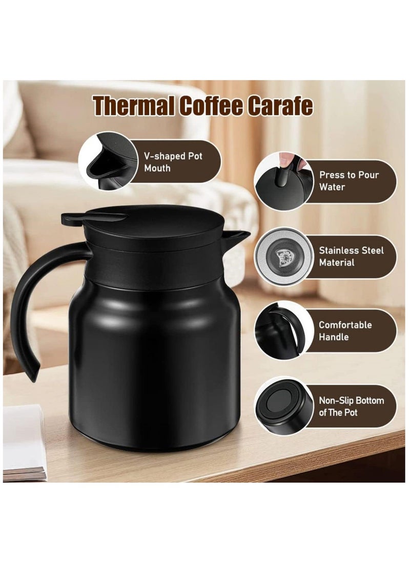 Arabest - Thermal Coffee Carafe 28Oz Coffee Carafes Tea Pot For Keeping Hot Stainless Steel coffee Double Walled Vacuum Thermal Carafe Insulated Coffee Dispenser with Removable Tea Infuser - Image 1