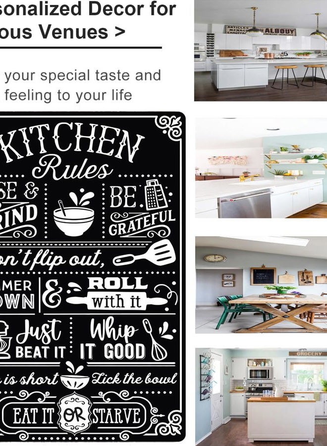 CrazySign Kitchen Rules Decor Sign Rustic Farmhouse Kitchen Tin Sign (3367) - Image 3