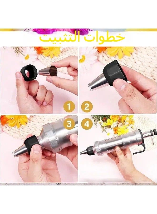 أداة تزيين البائكينج لخلط الكريم، للأفلام الحلويات. مجموعة أدوات تزيين البسكويت والكعك بأنابيب ضغط - Image 2