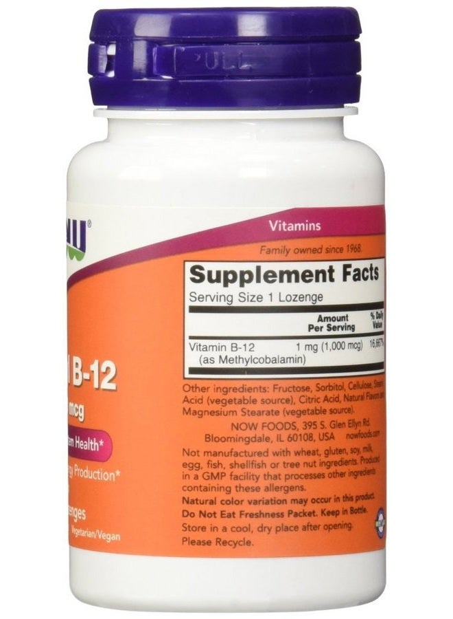 now Methyl B-12, 1000mcg, 100 LOZ Foods (Pack of 2) - Image 2