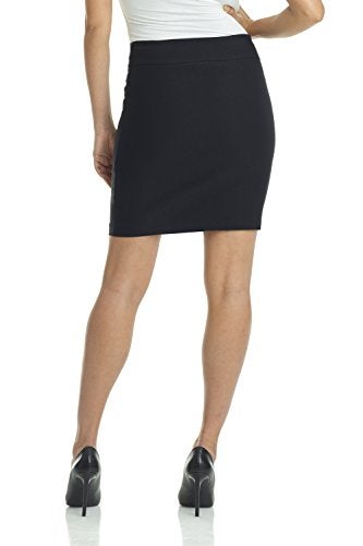 Rekucci Women's Ease Into Comfort Above The Knee Stretch Pencil Skirt (Medium, Black) - Image 3