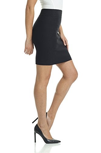 Rekucci Women's Ease Into Comfort Above The Knee Stretch Pencil Skirt (Medium, Black) - Image 2