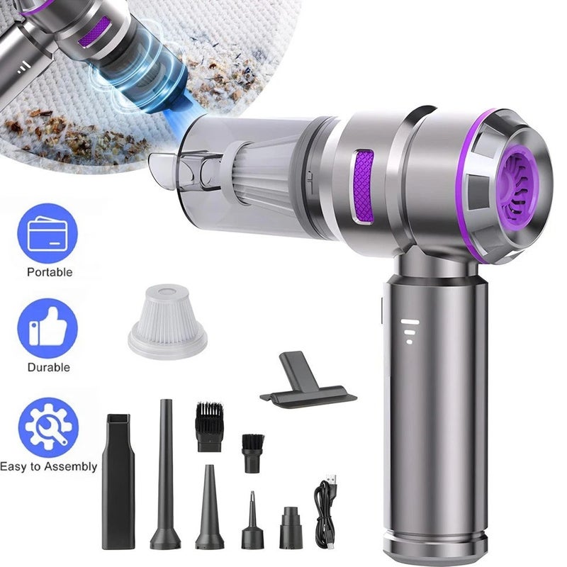 Car Vacuum Cleaner, Handheld Brushless High-Power Dust Remover with Inflator, Dual-Use Mini Car Air Blower