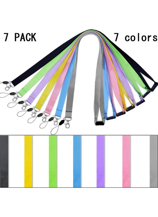 Lanyard 7 Pack Lanyards For Keys Id Badge Holder Safety Breakaway Lanyard For Card Id Holder Black Blue Yellow Green Purple Grey Pink Lanyards For Id Badges - pzsku/Z96660B09B65B5CDACCAFZ/45/_/1721910488/d2963d52-4b44-48ba-ab8c-70605d206a90