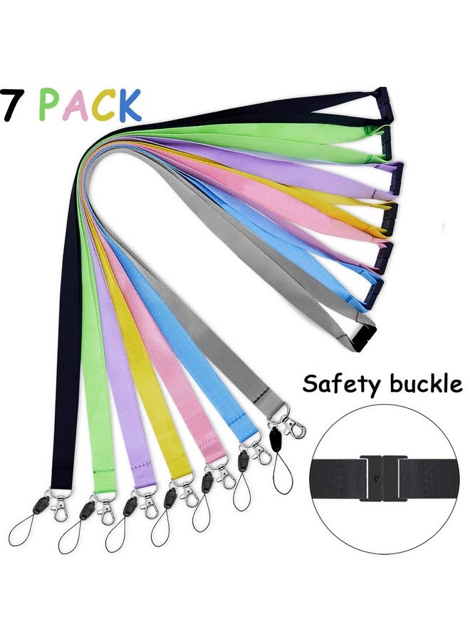 Lanyard 7 Pack Lanyards For Keys Id Badge Holder Safety Breakaway Lanyard For Card Id Holder Black Blue Yellow Green Purple Grey Pink Lanyards For Id Badges - pzsku/Z96660B09B65B5CDACCAFZ/45/_/1721910489/2da60d49-c272-425b-9e8b-5c4335d50017