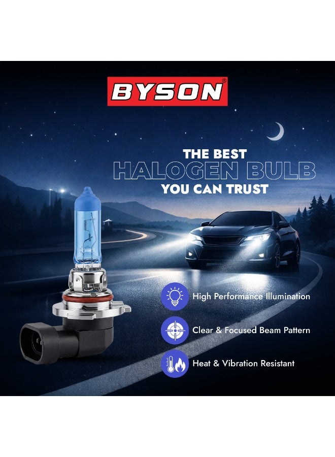 BYSON S/W 9006 Halogen Headlight Bulb, 12V 55W Super White Bright Light, Ultra Clear Beam for Enhanced Visibility, Long Life Auto Headlamp for Night Drive, Fog Lamp and Safe Road Use - Image 4