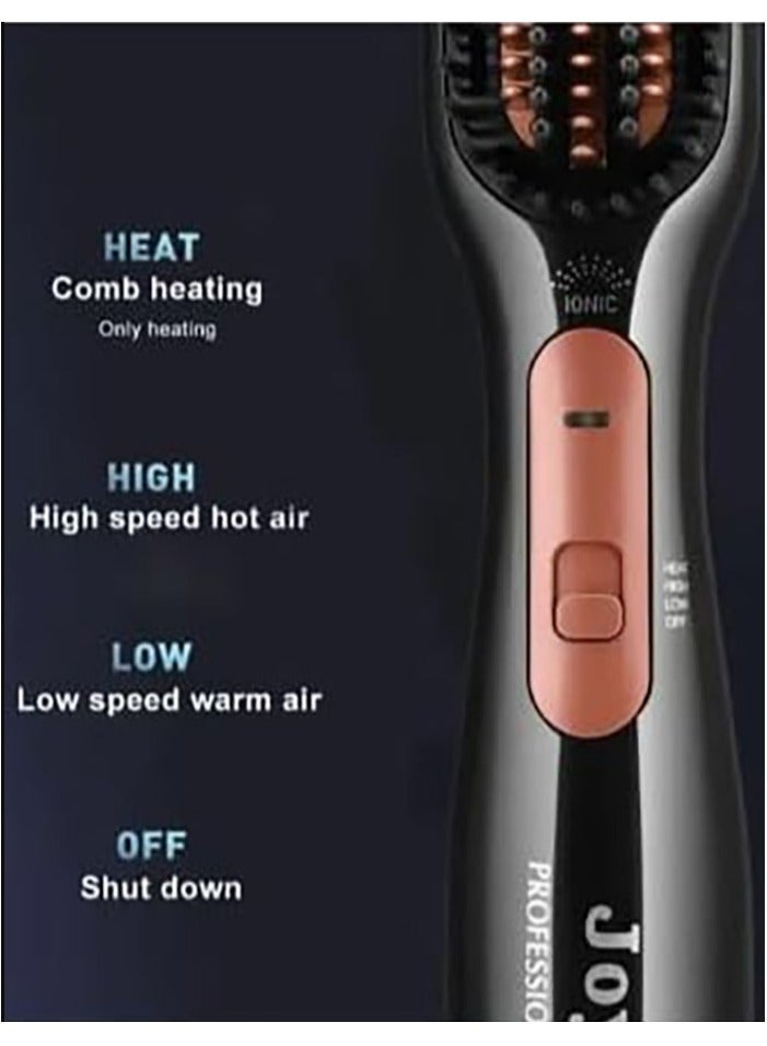 JOY CARE Professional 3-in-1 Hair Styling Brush, Dryer And Styler – All-In-One Hot Air Brush For Fast Drying, Straightening And Volumizing – Ceramic Ionic Technology Hair Tool For Women – Lightweight, Travel-Friendly Hair Dryer Brush With Adjustable Heat Settings - Image 4