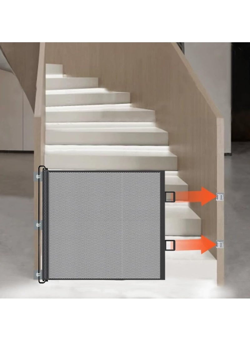 بوابة طفل أو بوابة كلب شبكة قابلة للسحب، بطول 78 سم سهل الاستخدام سياج محبوب لمدرج المنزل أبواب الممرات الداخلية والخارجية، بدون حفر (التركيبات 0~130CM الفتحات الواسعة) - Image 3