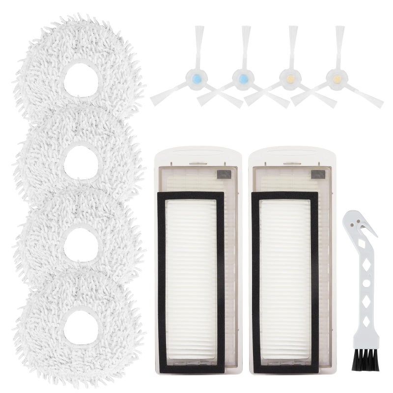 BeiLan Replacement Accessories Compatible with Robot Sweeping Narwal T10Microfiber X2 Filters X4 Side Brushes X4 Mop Cloth X1 Brush 