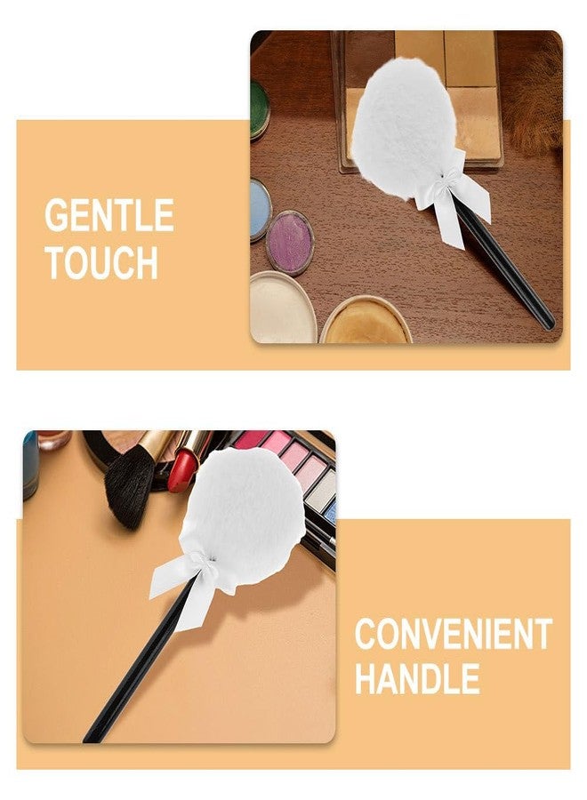 minkissy 2pcs Fluffy Powder Puffs Lollipop Shape Setting Powder Puff Loose Body Soft Cosmetic Makeup Puffs with Long Handle for Face Powder Makeup - Image 3