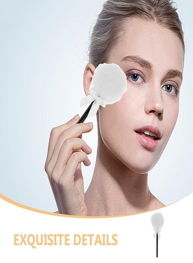 minkissy 2pcs Fluffy Powder Puffs Lollipop Shape Setting Powder Puff Loose Body Soft Cosmetic Makeup Puffs with Long Handle for Face Powder Makeup - Image 4