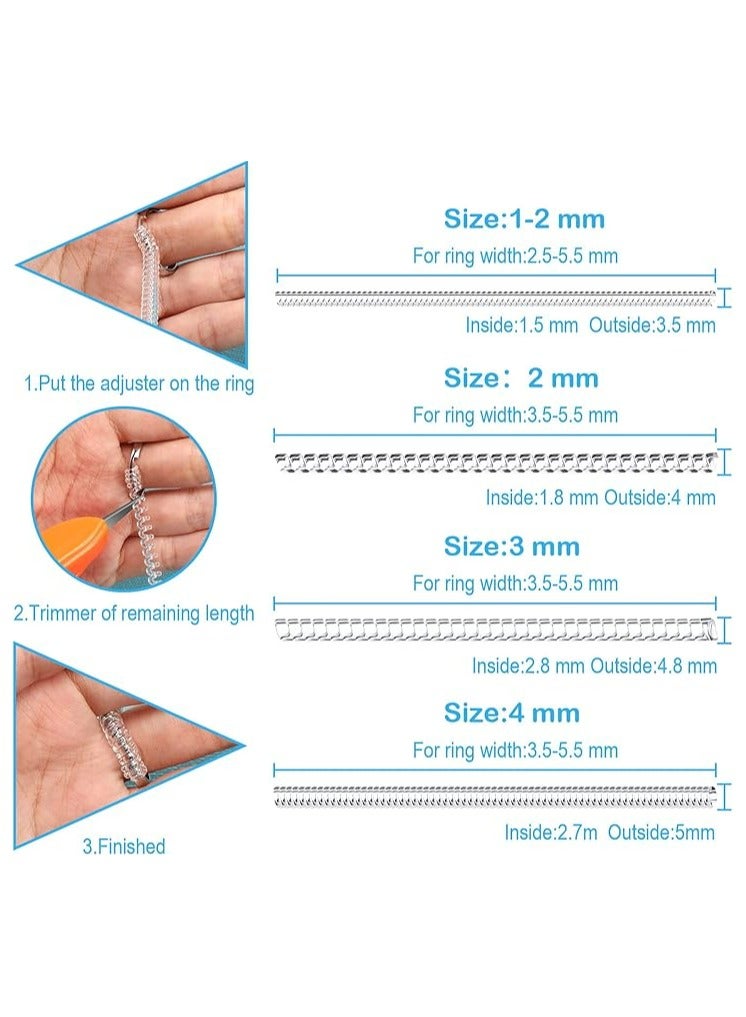 12 Pcs Ring Size Adjuster for Loose Rings, Eiito Ring Sizers Ring Spacers or Ring Tightener - Invisible Ring Guards - 4 Sizes Fitter, Resizer Fit Almost Any Size Rings  - Image 3
