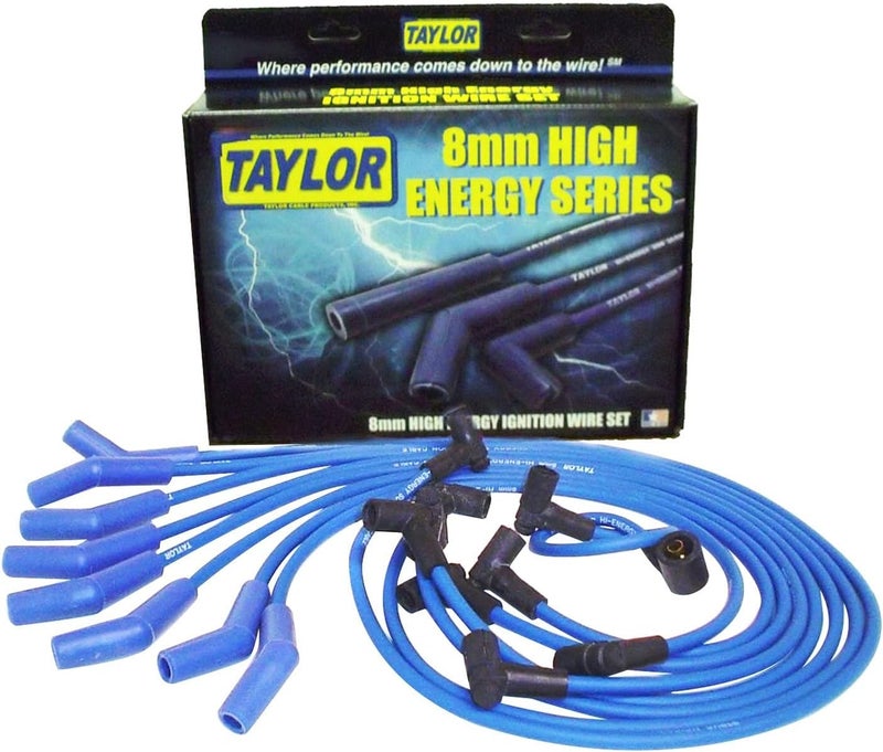 Taylor Cable 64604 Blue 8mm High Energy Spark Plug Custom Wire Set - Image 1