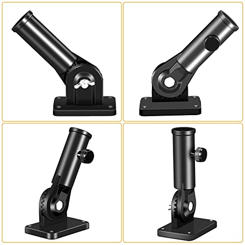 BONWIN Flag Pole Holder Brackets, BONWIN 1" Flag Pole Mounting Bracket with Hardwares for House Wall Porch, 1" Inner Diameter, 180° Adjustable Multi Positions, Aluminium Alloy(1 Pack Black, Multi-Positions) - Image 2