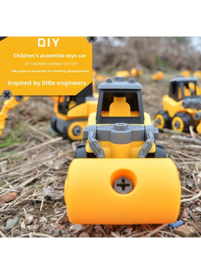 Children's Diy Disassembly Engineering Vehicle Toy Car Large Screw Assembly Excavator Bulldozer Scooter-Color:Fire Lift Truck (bag) - Image 5