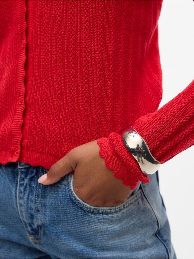 VERO MODA VMLUXLIGHT POINTELLE LS V-NECK CARDIGAN - Image 3