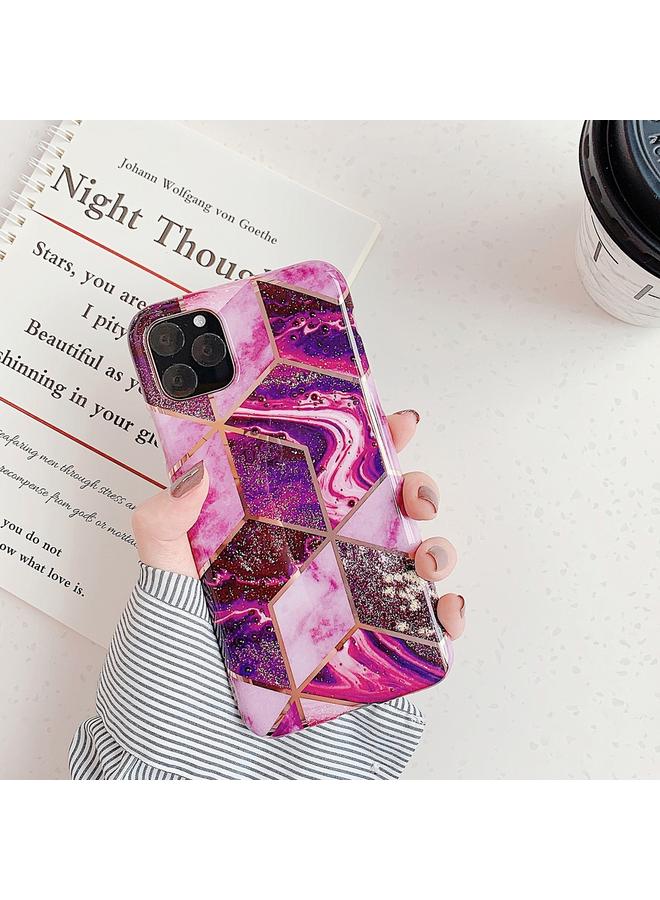 Zaboon Case For iPhone 11 Plating Colorful Geometric Pattern Mosaic Marble TPU Mobile Phone Case - Image 2