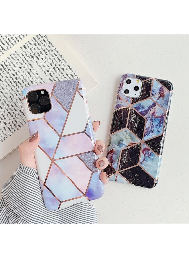 Zaboon Case For iPhone 11 Plating Colorful Geometric Pattern Mosaic Marble TPU Mobile Phone Case - Image 4
