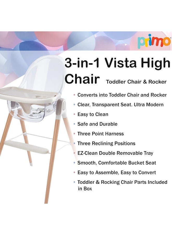 Primo Vista 3-in-1 Convertible High, Toddler, & Rocking Chair - Image 2