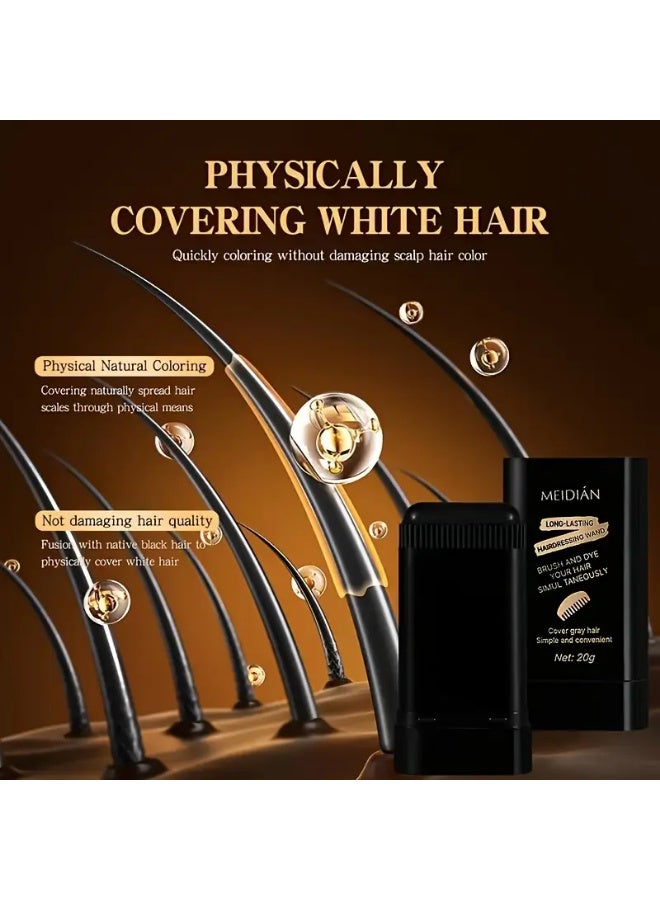 Meidián Portable Hair Dye Stick - Temporary Gray Coverage | 20g Disposable Plant Safe Hairdressing Stick, Easy Application, Quickly Coloring without Damaging Scalp Hair Color, Long-Lasting, Fill Color at Any Time for All Hair Types (01# Black)  - Image 5