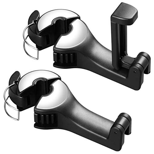 Jupswan 2 in 1 Car Seat Hooks for Purses and Bags with Phone Holderï¼Å’Automative Headrest Purse Handbag Holder Hangers Organizers,Falling Resistance, Quietness and Universal Fit - Image 1