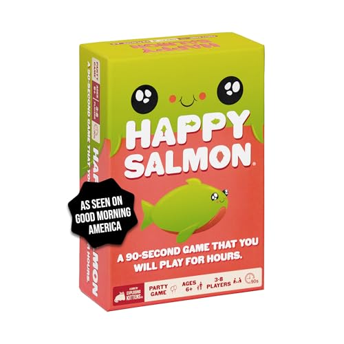 Exploding Kittens Happy Salmon 38 Players Ages 6 90 Second Rounds Easy to Learn Quick Matching Card Game Party Game Family Game Night Kid and Adult Card Game - Image 1