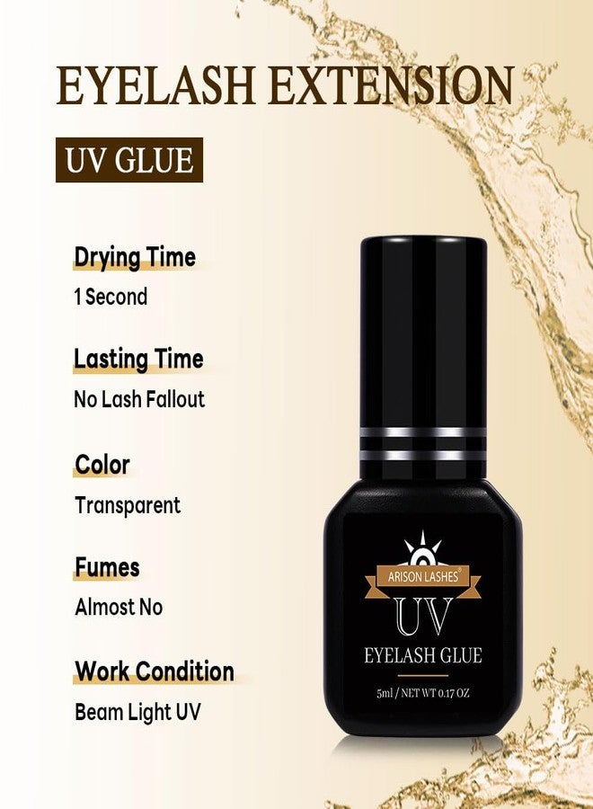 ARISON LASHES UV Eyelash Extension Glue Safe and Mild Without Irritation 1 Sec Drying Time 9-10 Weeks Retention Maximum Adhesion for Semi-Permanent Extensions Professional Use Only （Strong Style） - Image 5