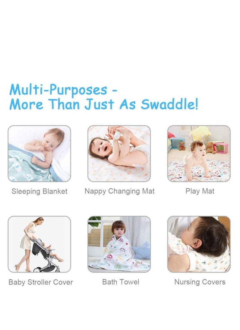 Generic - (3 Pack) Baby Blankets soft Bamboo Baby Muslin Swaddle Blankets Premium Knit Baby Burp Cloth Muslin Baby Muslin Blankets 110*120cm - Image 1