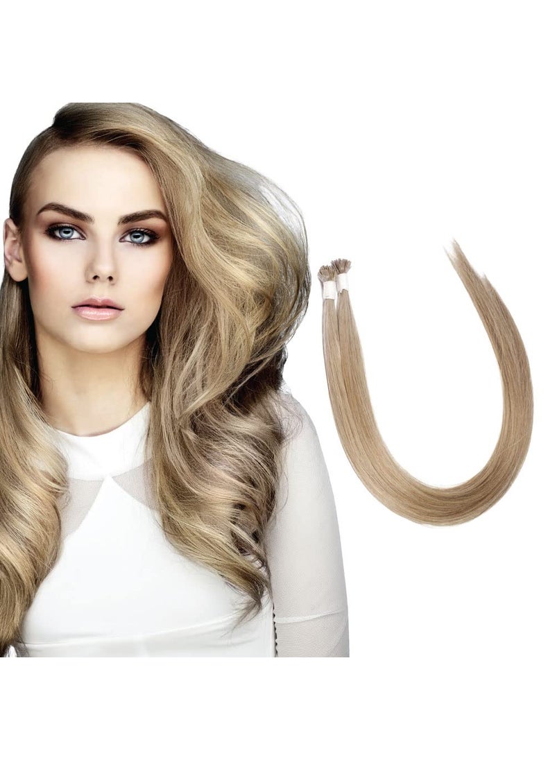 EVERLONG - U Tip Hair Extensions by Everlong, Remy Human Hair, Fusion Glue Adhesive Method, Keratin 56 gram Bundles, 16" #18 Glazed Sand - Image 1
