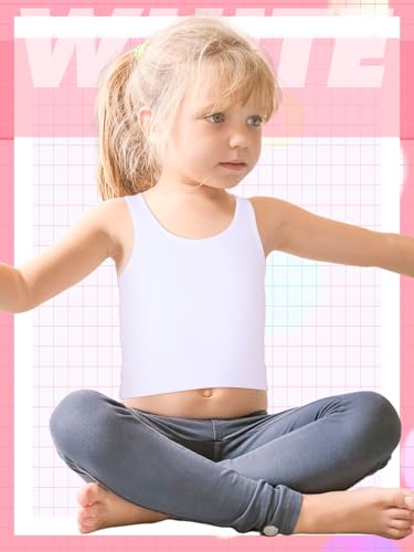 Geyoga 6 Pieces Girls Dance Tank Top Racerback Crop Top Sleeveless Dance Outfit for Ballet Hip Hop Athletic Wear78 YearsCute Color6 Pcs - Image 3