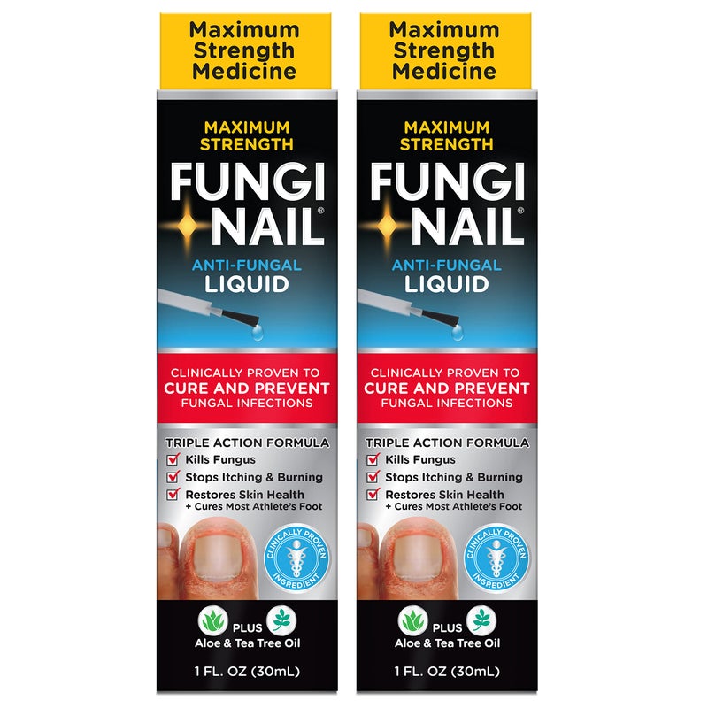 Fungi-Nail Anti-Fungal Liquid Solution, Kills Fungus That Can Lead to Nail & Athleteâ€™s Foot with Tolnaftate & Clinically Proven to Cure and Prevent Fungal Infections 1 Fl Oz (Pack of 2) - Image 1