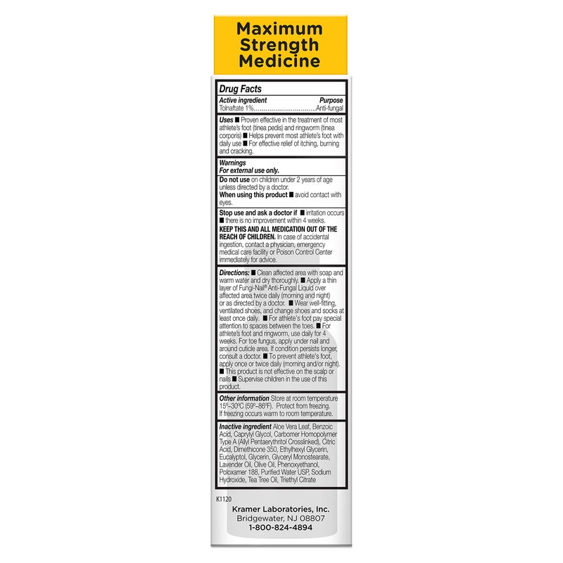 Fungi-Nail Anti-Fungal Liquid Solution, Kills Fungus That Can Lead to Nail & Athleteâ€™s Foot with Tolnaftate & Clinically Proven to Cure and Prevent Fungal Infections 1 Fl Oz (Pack of 2) - Image 2