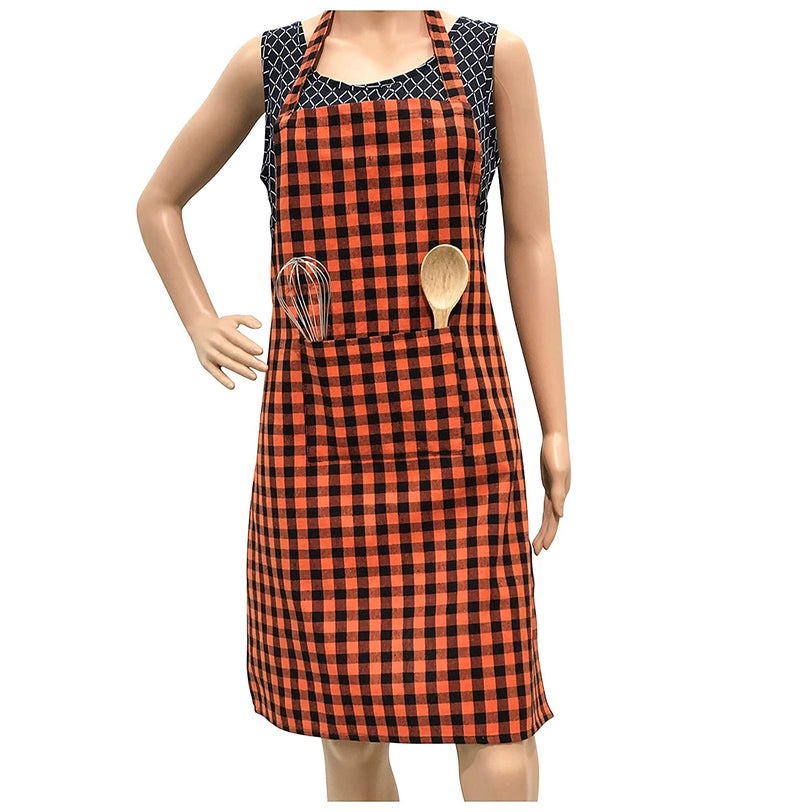 PIXEL HOME Orange Cotton Apron for Men and Women - Image 2