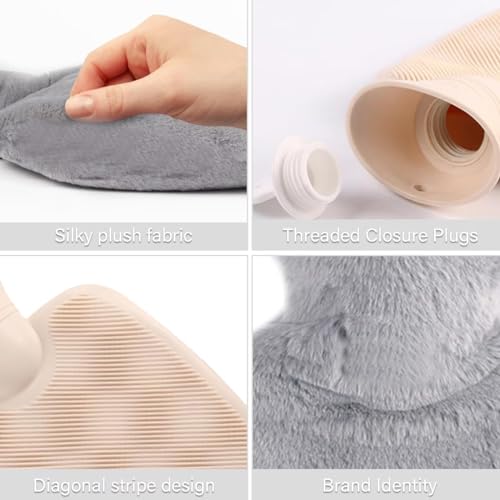 HomeFast Hot Water Bag with Soft Cover for Pain Relief, Heating Pad Hot Water Bottle & Rubber Bottle for Body Pain Relief, Neck, Hand Feet and Shoulder Pain Warmer, PVC Material, 1000ml - Image 3