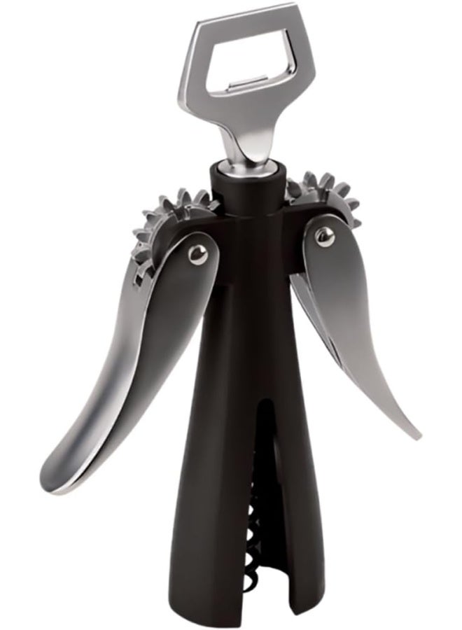 Peugeot Beverage Souverain Corkscrew & Bottle Opener. Winged Manual Wine Opener. Chrome plated metal and black bakelite. Integrated bottle top remover. Gift Box. - Image 1